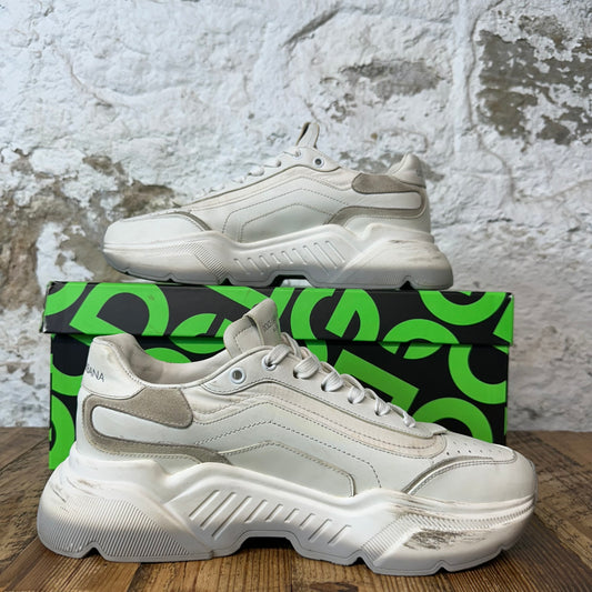 Dolce Gabbana White Cream Grey Daymaster Sneaker Sz 9