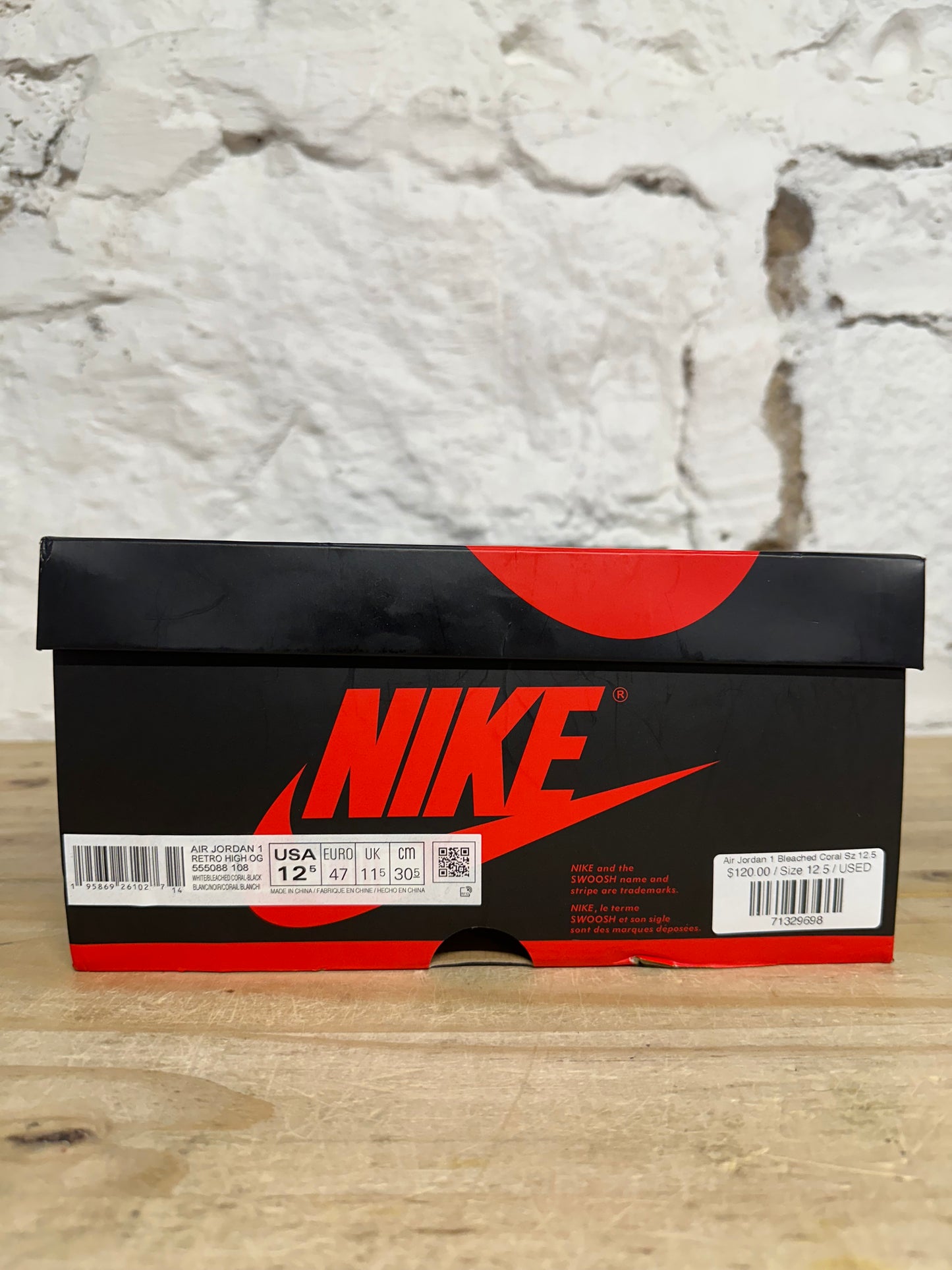 Air Jordan 1 High Bleached Coral Sz 12.5