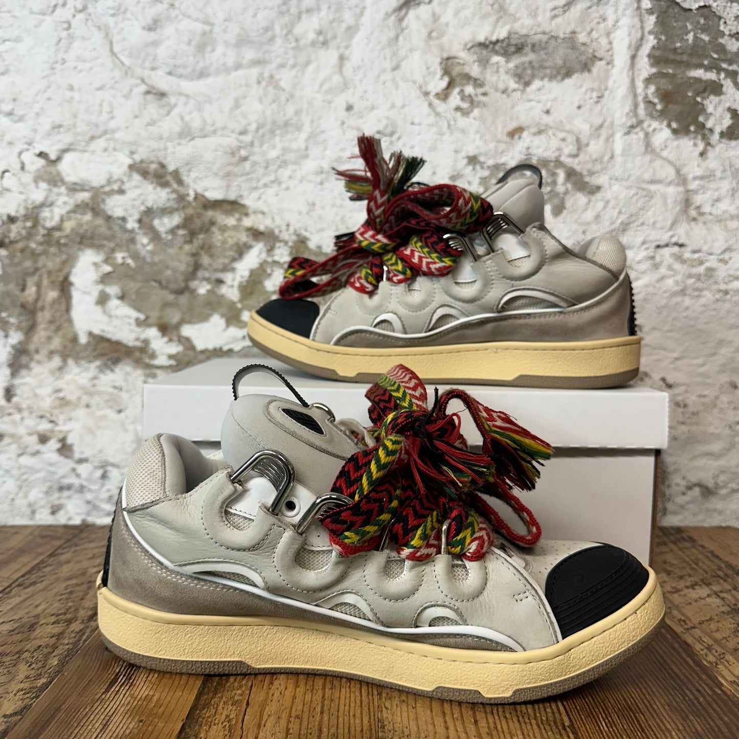 Lanvin Curb Multicolor Lace Grey Sneaker Sz 9 (42)