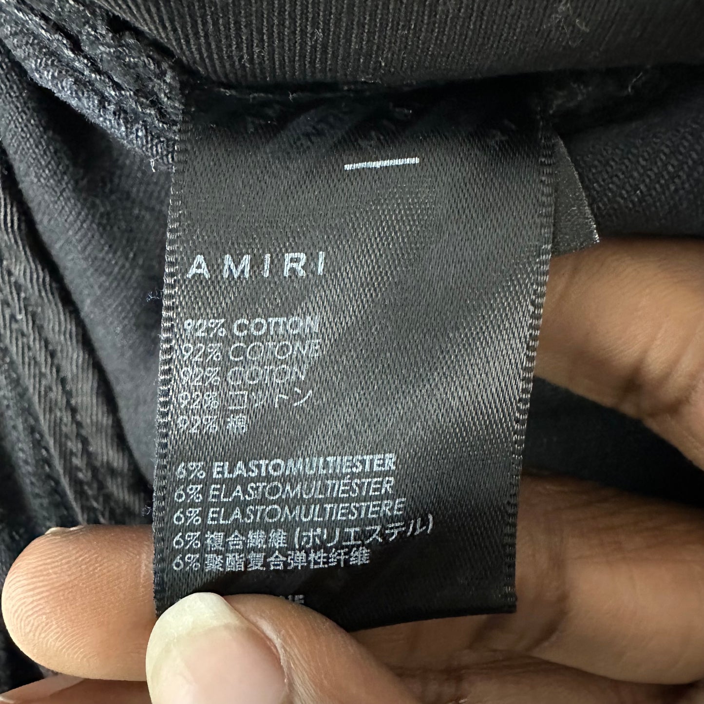 Amiri MX1 Grey Art Patch Black Denim Jeans Sz 29