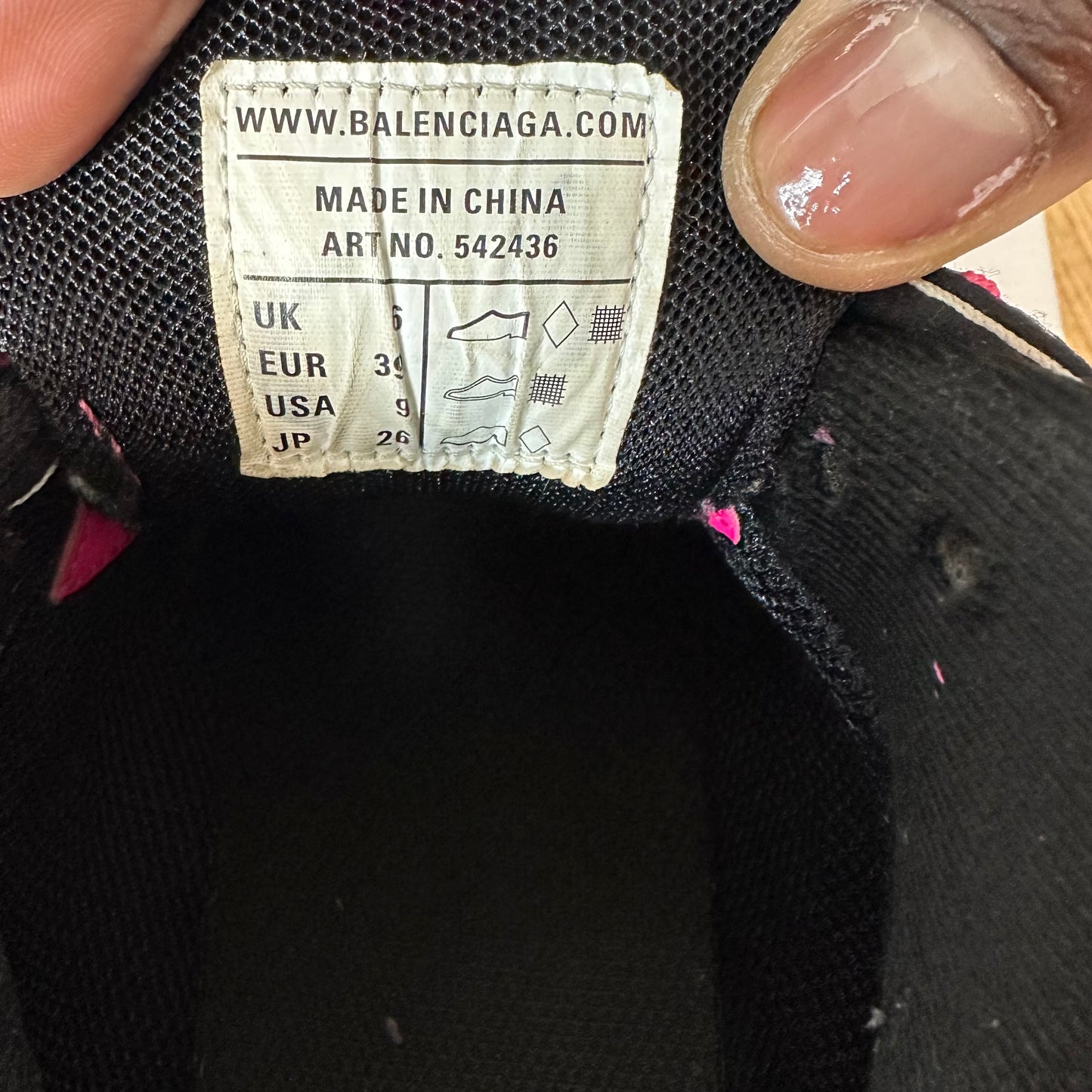 Balenciaga Track Runner Pink Black White Sneaker Sz 6.5 (39)