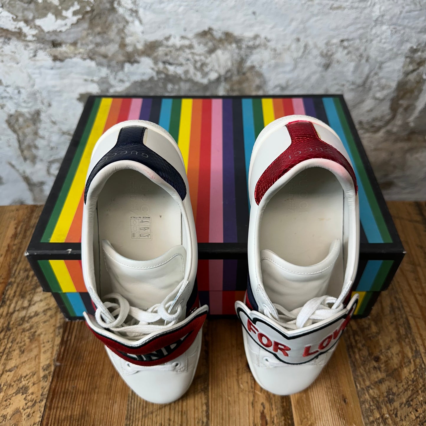 Gucci Blind For Love White Ace Sneaker Sz 7