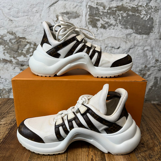 Louis Vuitton Brown Monogram White Archlight Sneaker Sz 7 (40)