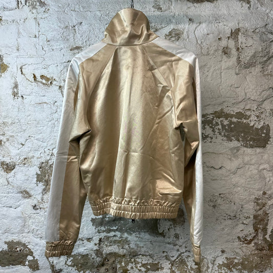 Amiri Satin Zip Up Track Jacket Beige Sz S