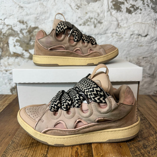 Lanvin Curb Black White Lace Pink Sneaker Sz 6.5 (39) No Box