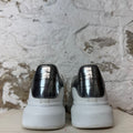 Alexander Mcqueen Silver Croc Tab White Sneaker Sz 8.5 (41.5)