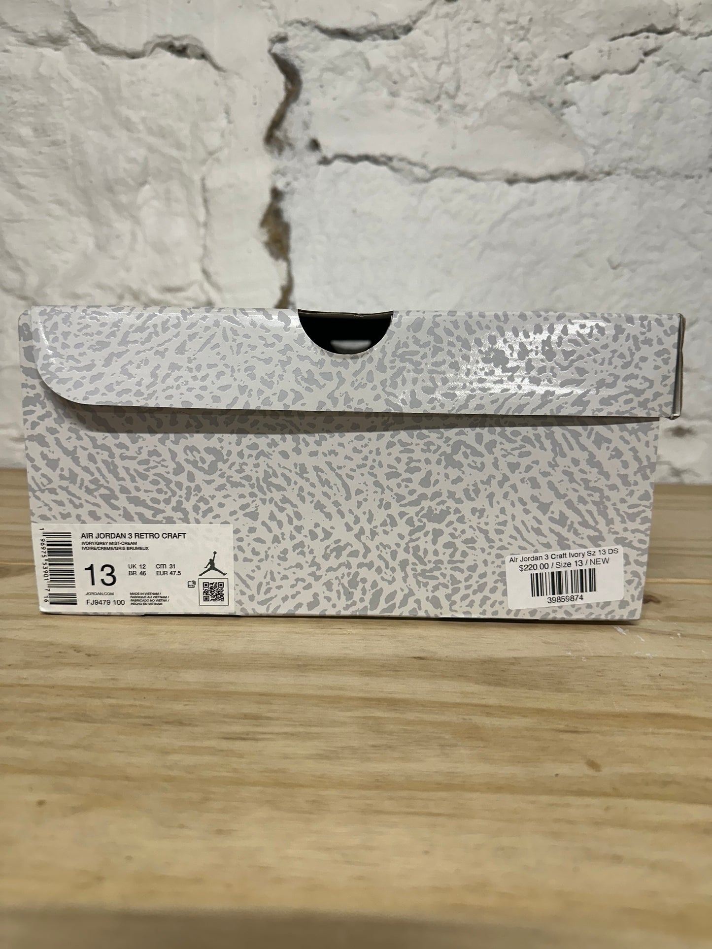 Air Jordan 3 Craft Ivory Sz 13 DS