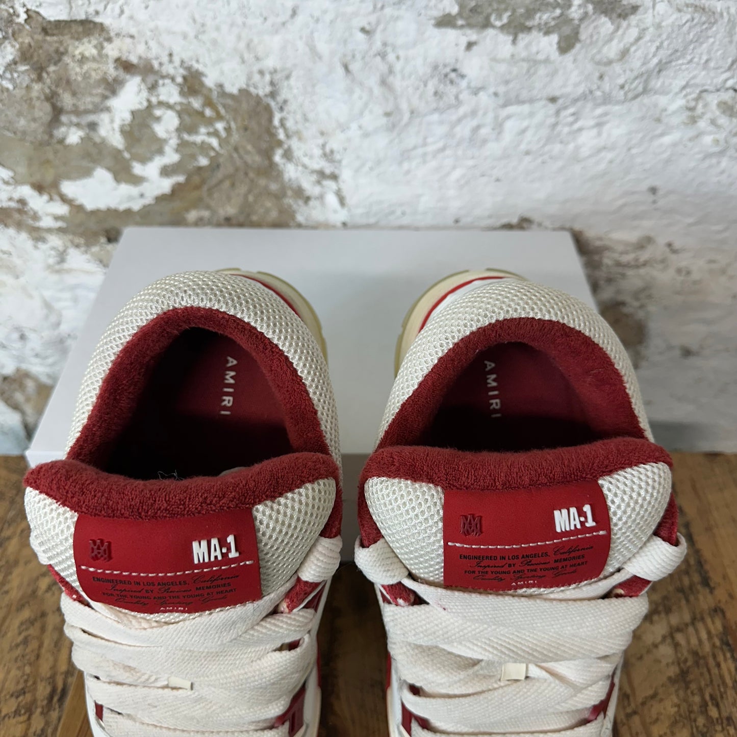 Amiri MA-1 White Red Cream Sneaker Sz 12 (45)