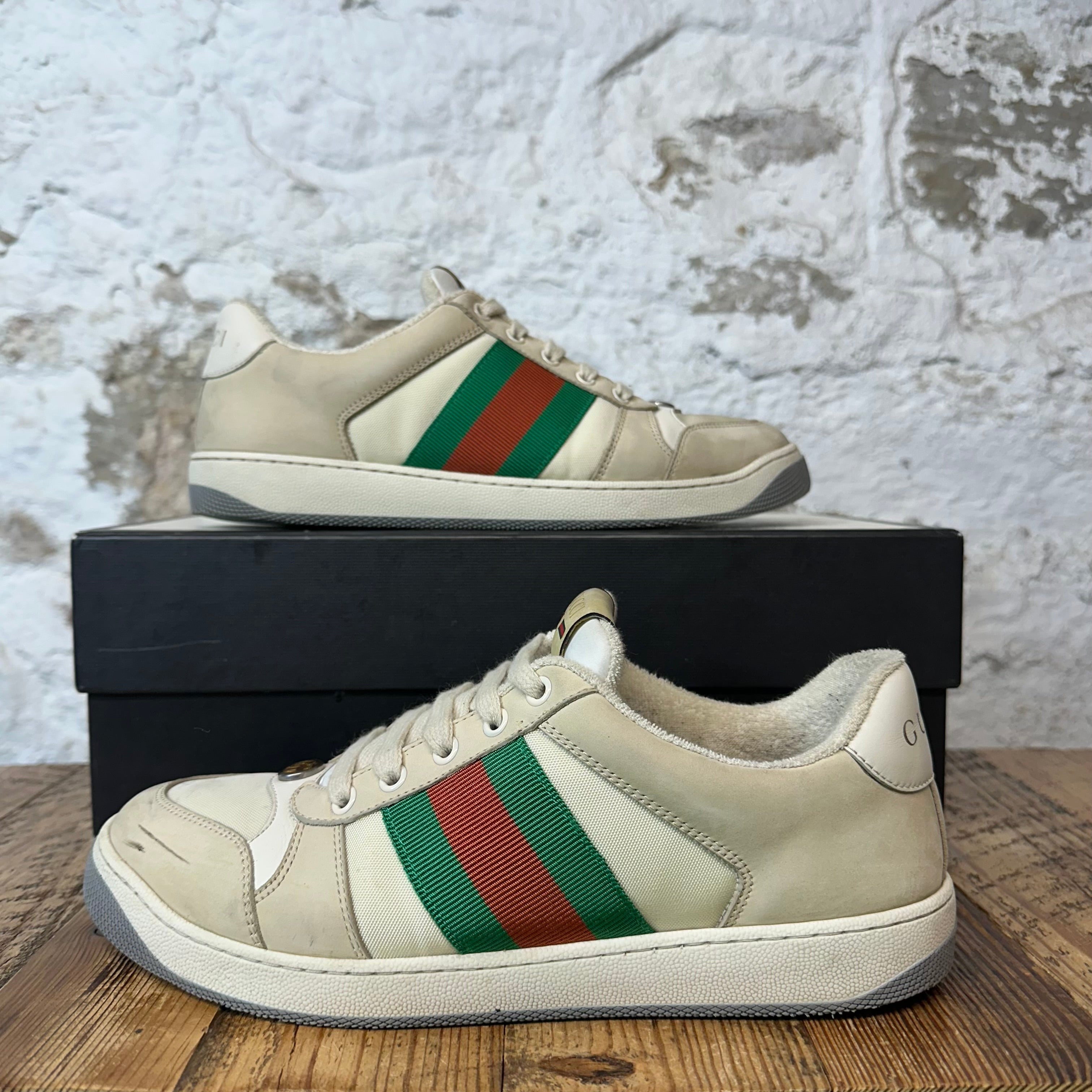 Gucci Screener Beige Cream Sneaker Sz 7