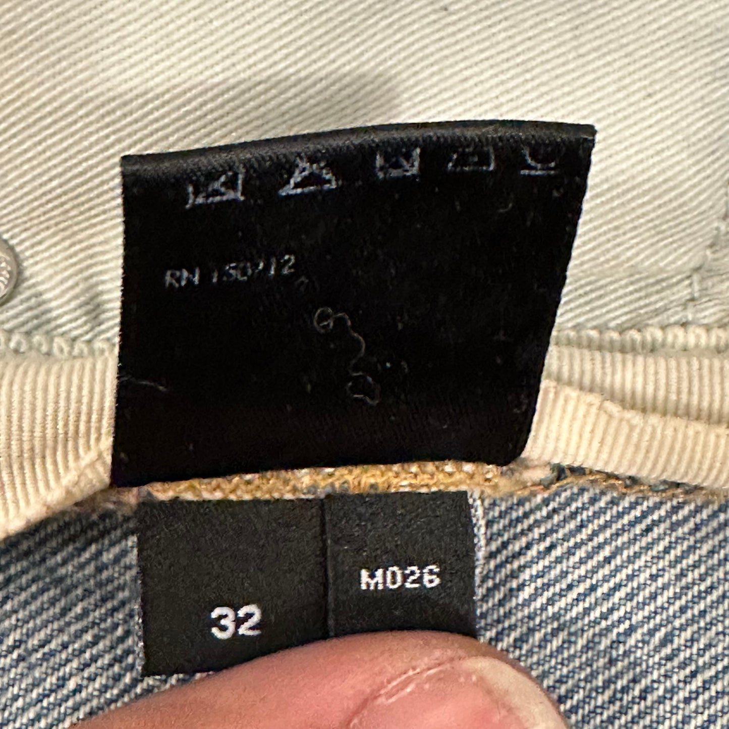 Amiri Knee Rip Shotgun Baggy Blue Denim Jeans Sz 32