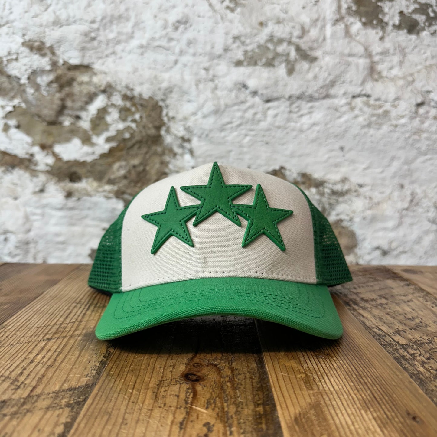 Amiri Green Stars White Green Trucker Hat