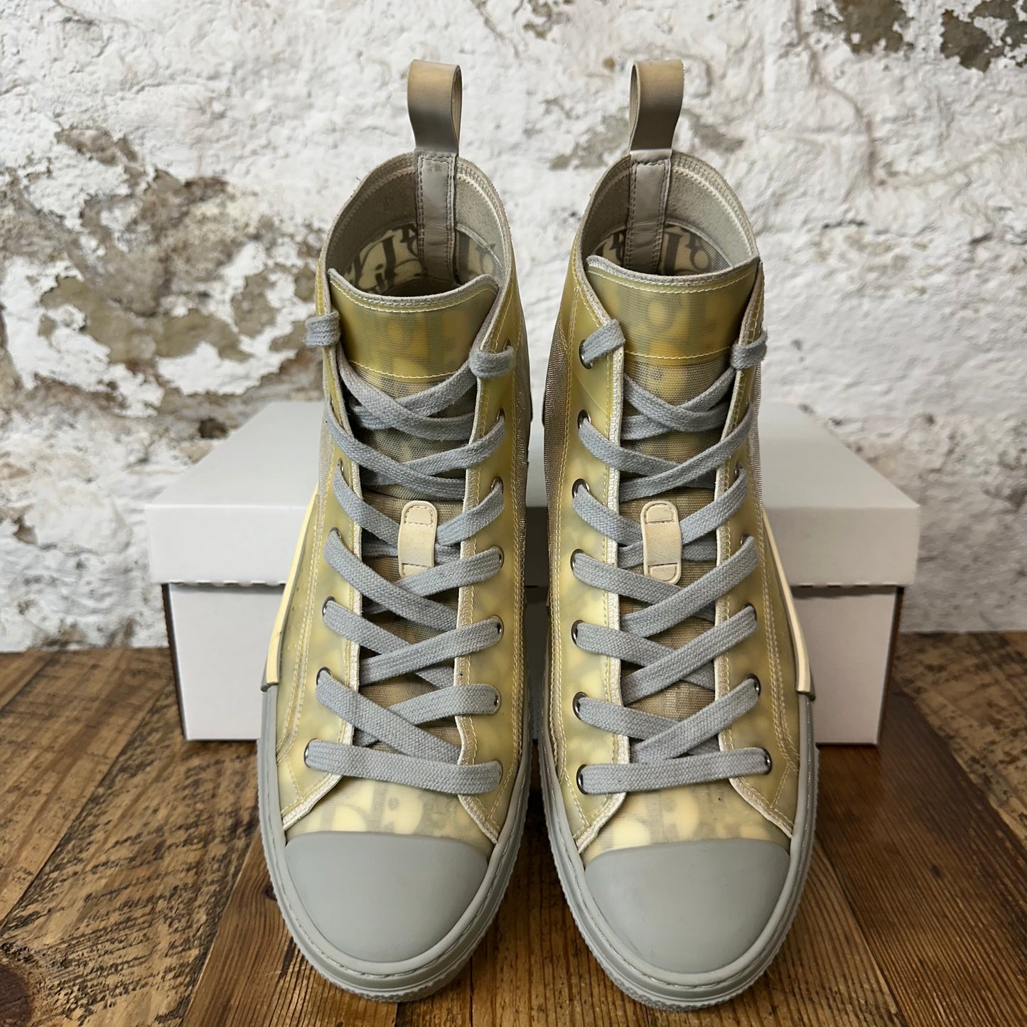 Dior B23 High Cream Oblique Gray Sneaker Sz 8 (41) No Box