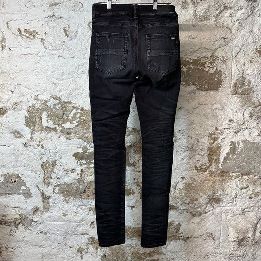 Amiri MX1 Multicolor Paisley Thrasher Black Denim Jeans Sz 29