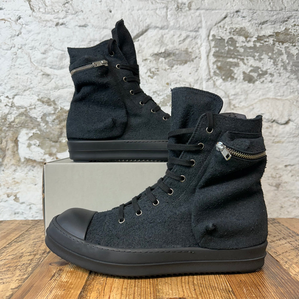 Rick Owens Triple Black Cargo Pocket Sneaker DS