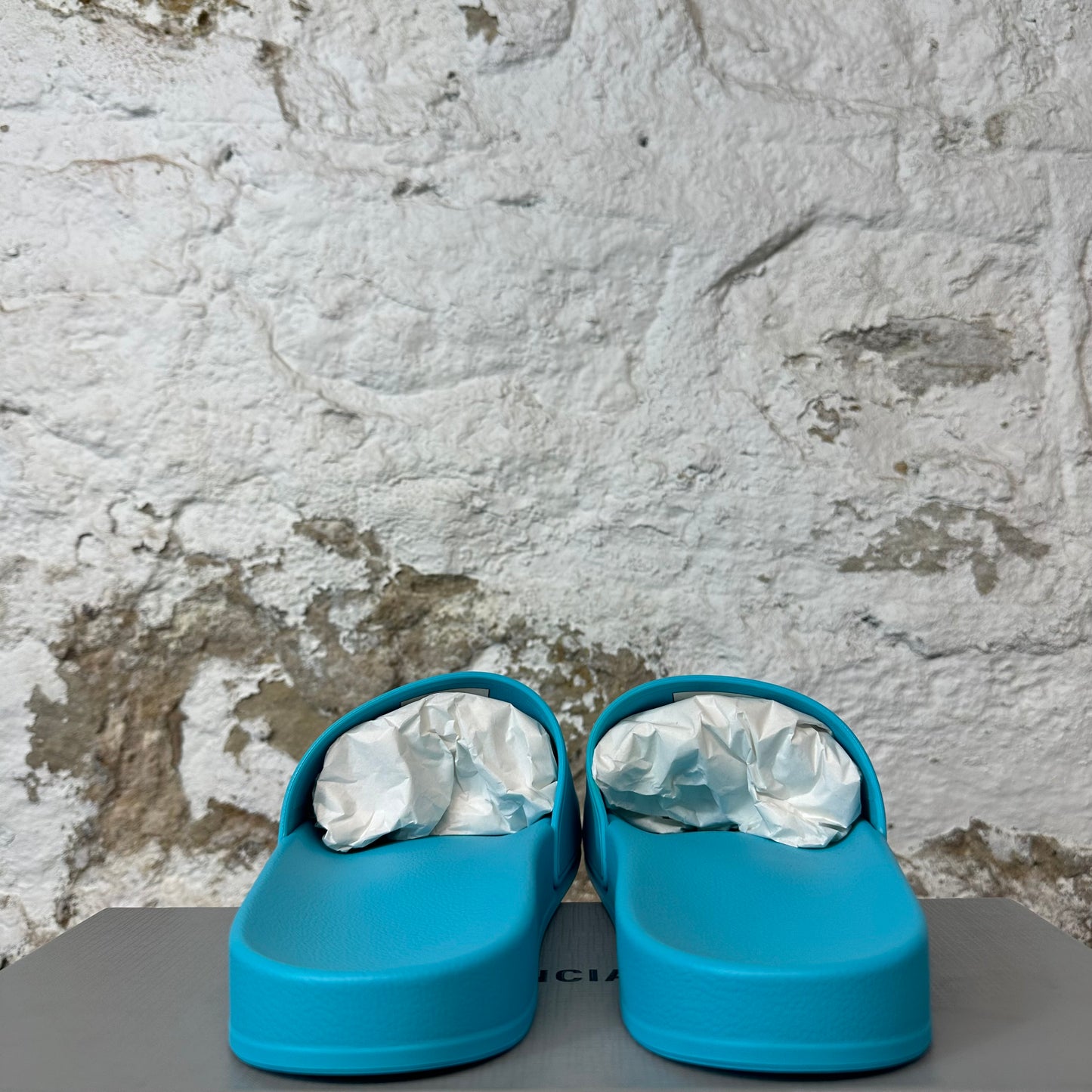 Balenciaga Turquoise Black Rubber Slide