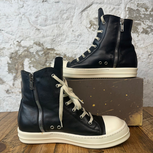 Rick Owens High Black Leather Milk Sneaker Sz 10 (43)