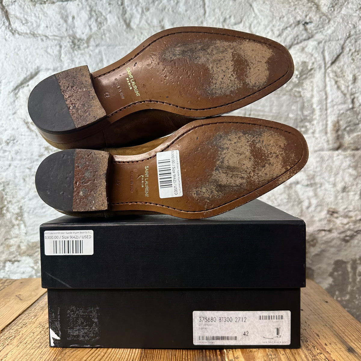 Saint Laurent Brown Suede Wyatt Boot Sz 9 (42)