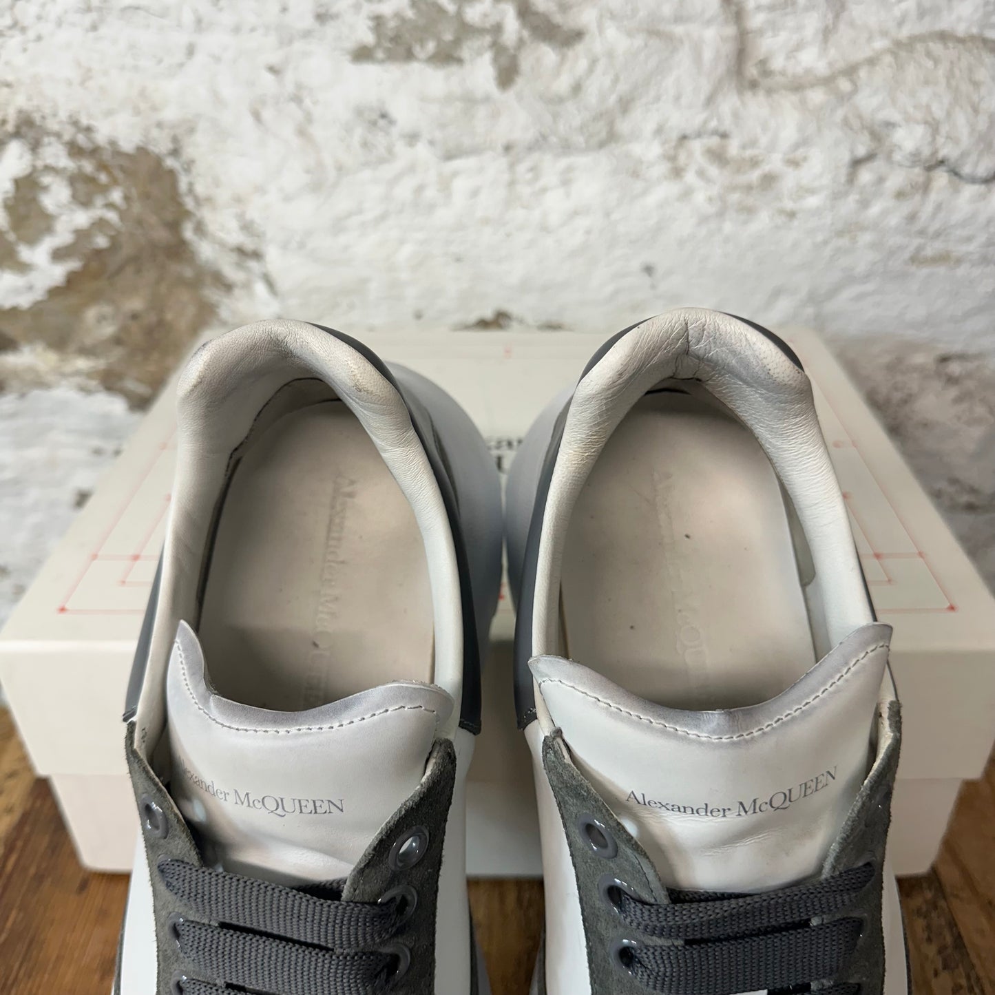 Alexander Mcqueen Gray Tab Nappa Joey White Sneaker Sz 10 (43)