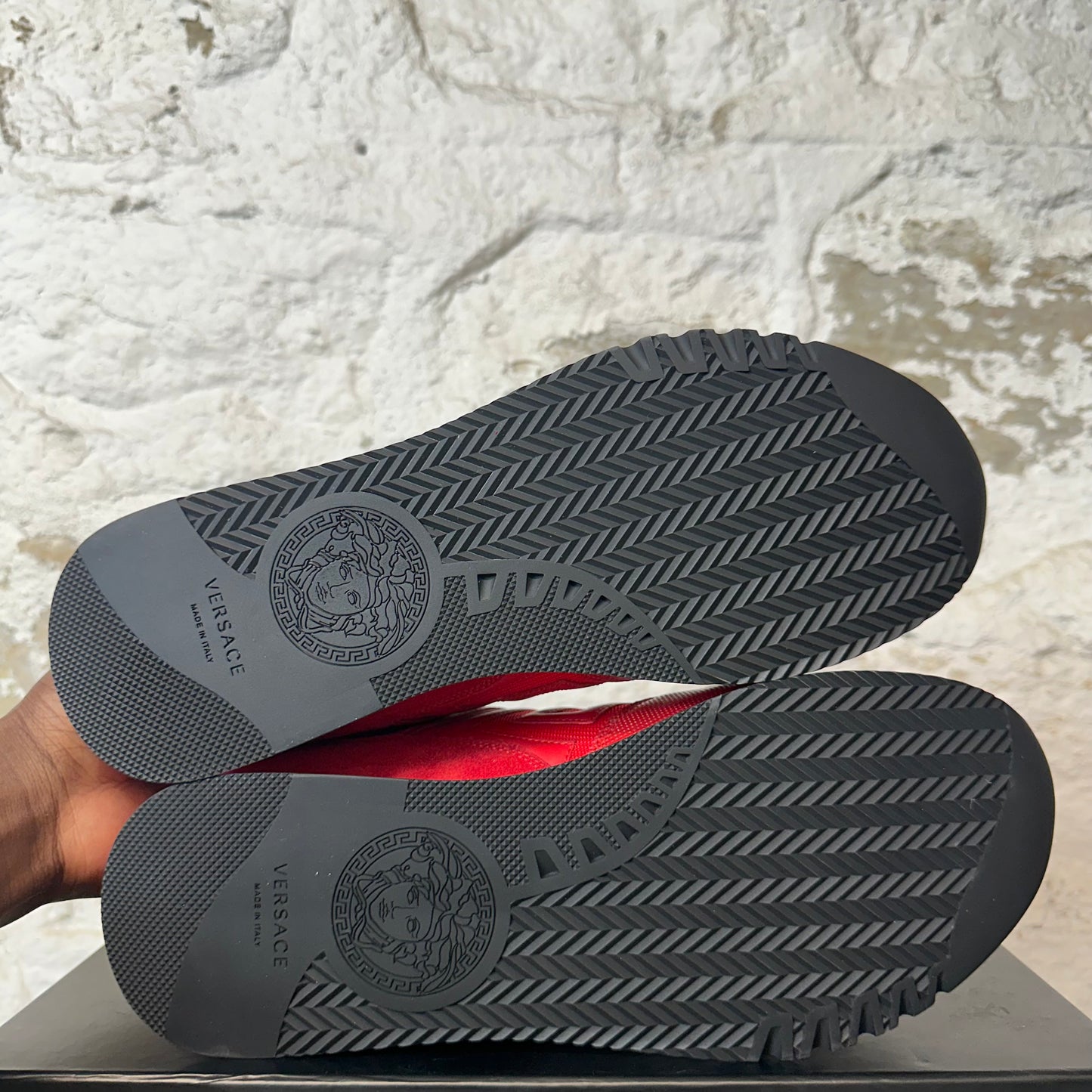 Versace Key Contrast Red White Black Sneaker Sz 11 (44)