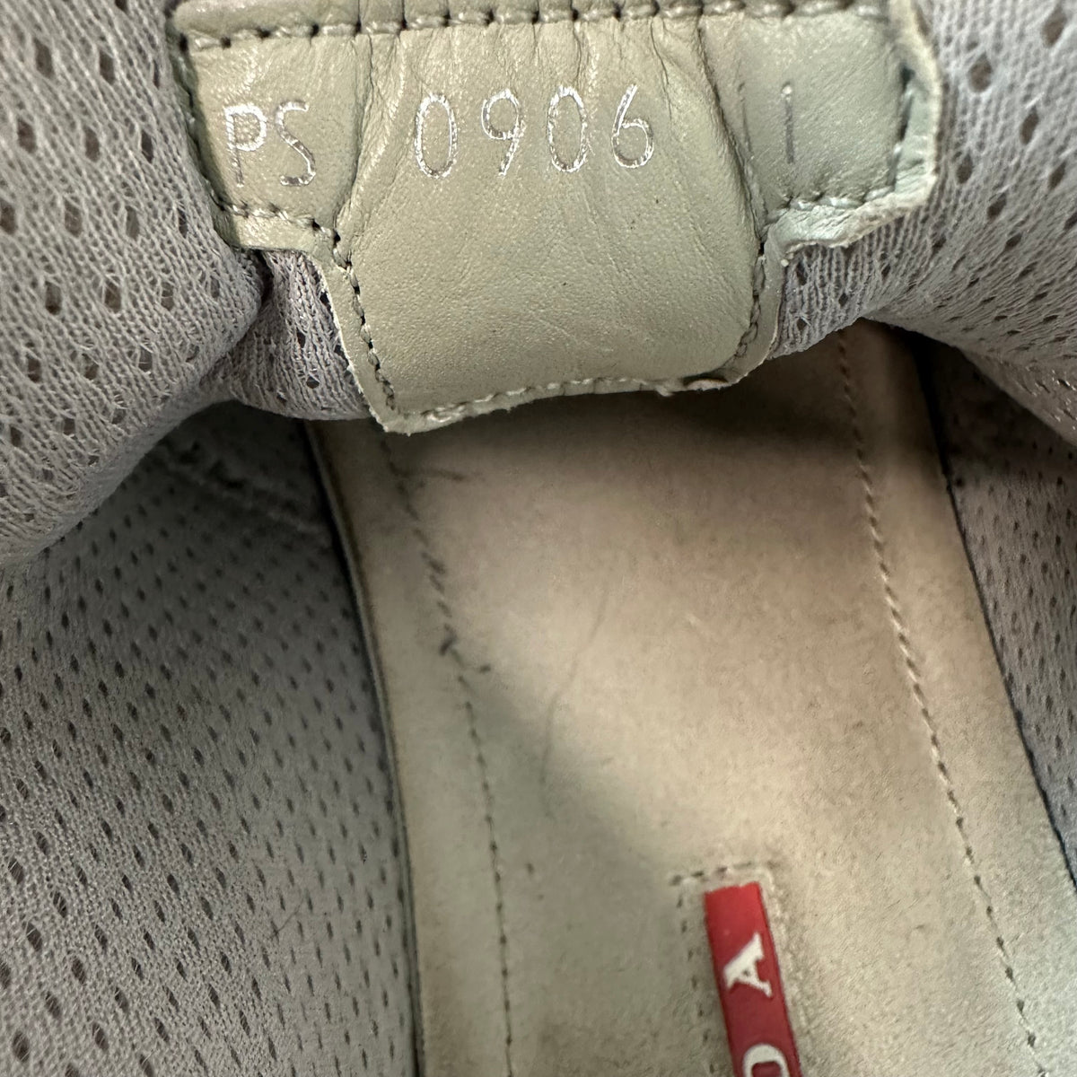 Prada Americas Cup Vintage Red Leather Grey Sneaker Sz 11