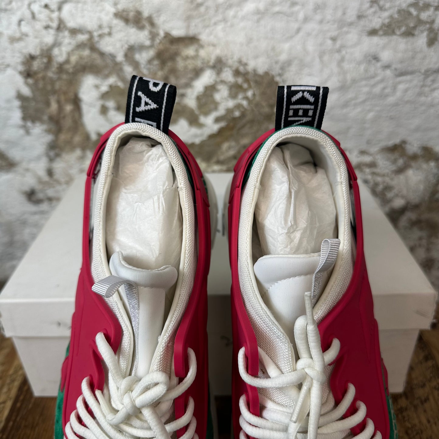 Kenzo K-Lastic Multicolor White Sneaker Sz 12 (45)