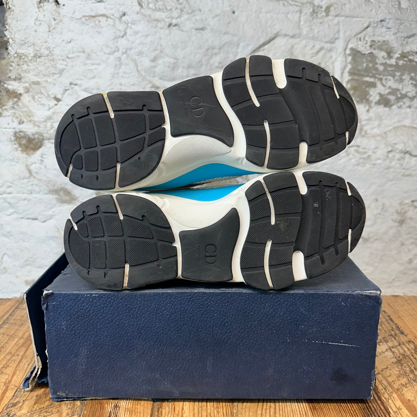 Dior B22 White Grey Teal Blue Sneaker Sz 13 (46)