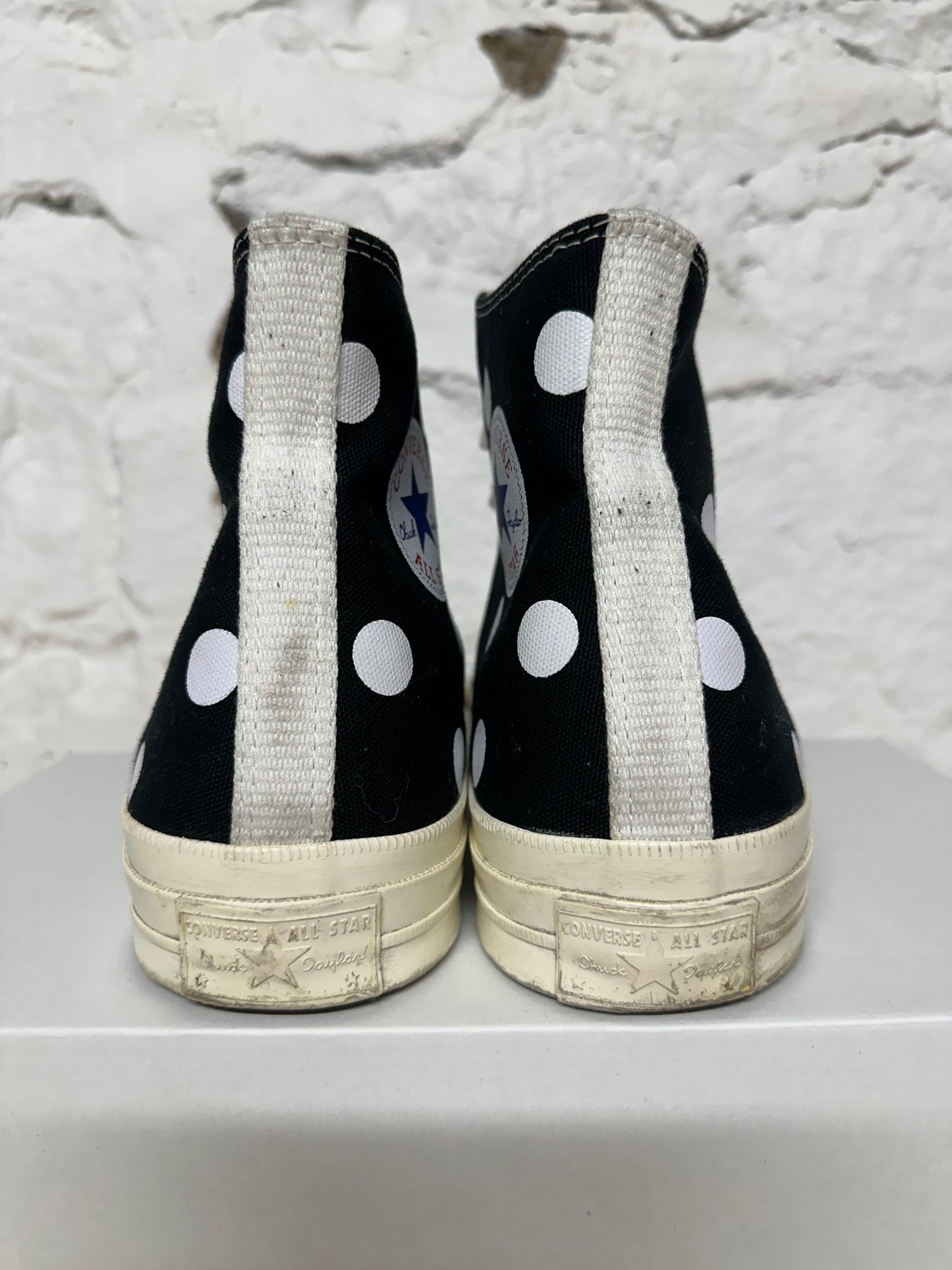 Converse Chuck Taylor All Star 70 Hi CDG Black White Polka Dot Sz 12