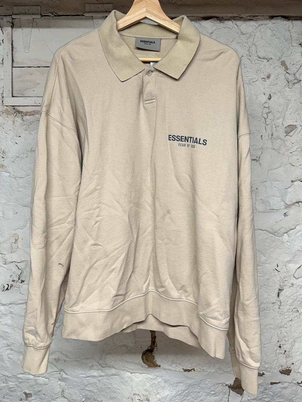 Fear of God Essentials Tan Collared Sweatshirt Sz L