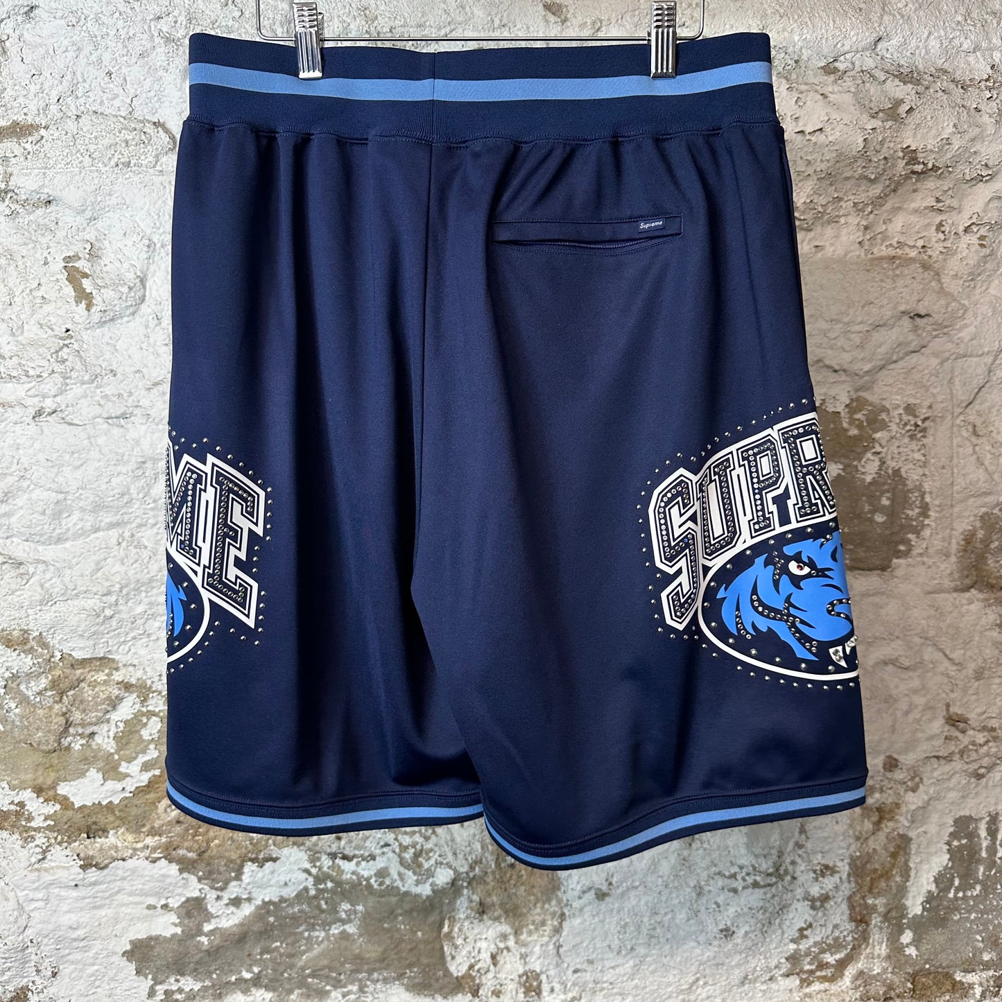 Supreme Navy Studded Basketball Shorts Sz S