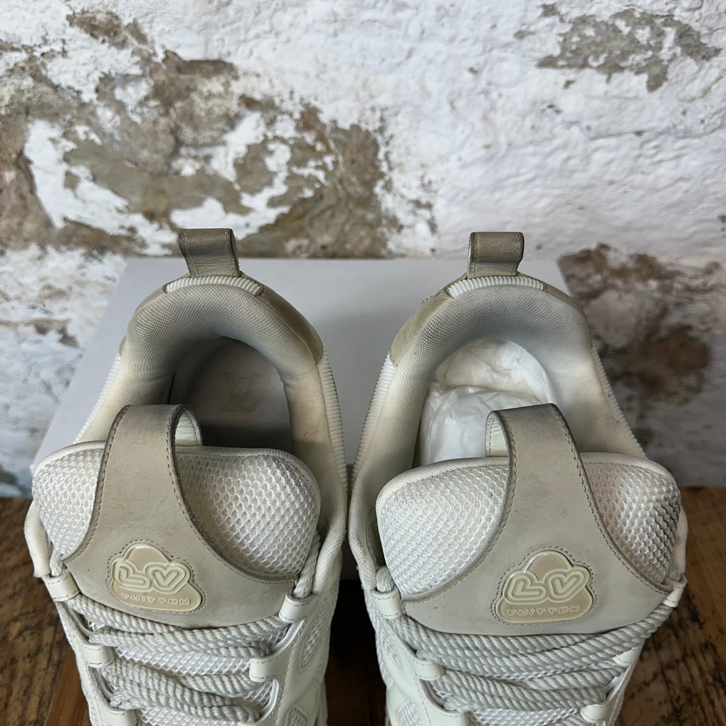Louis Vuitton Cream White Skate Sneaker Sz 13.5 (12LV)