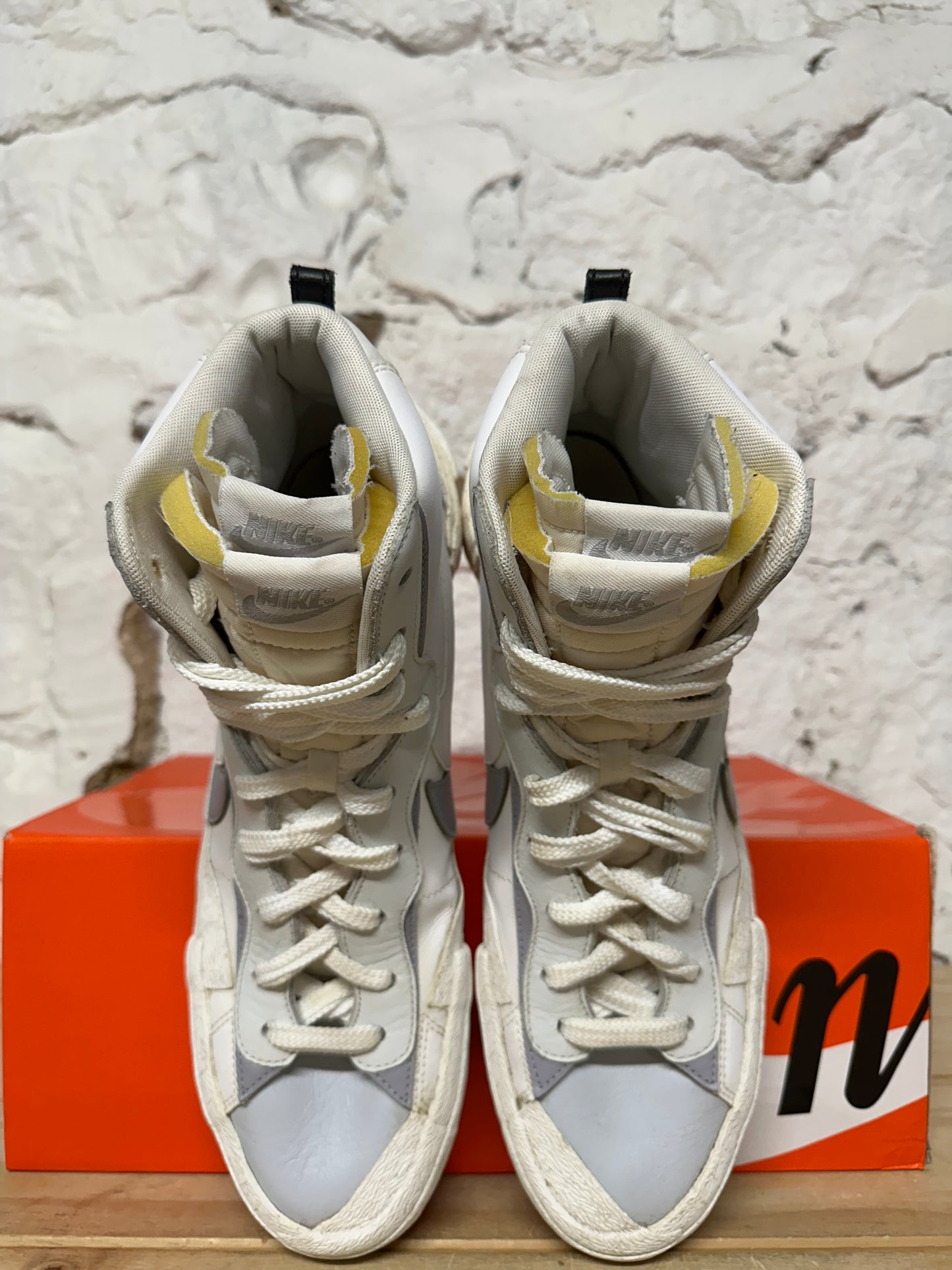 Nike Sacai Blazer White Grey Sz 14