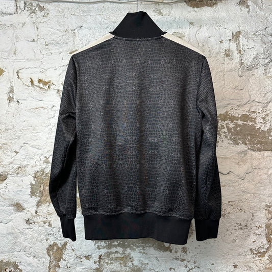 Palm Angels Snakeskin Print Black Track Jacket Sz M