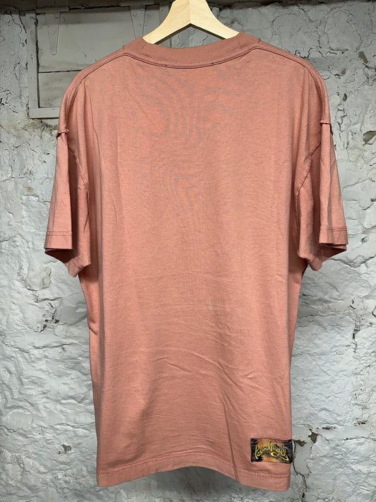 Palm Angles Pink Orange T-Shirt Sz L