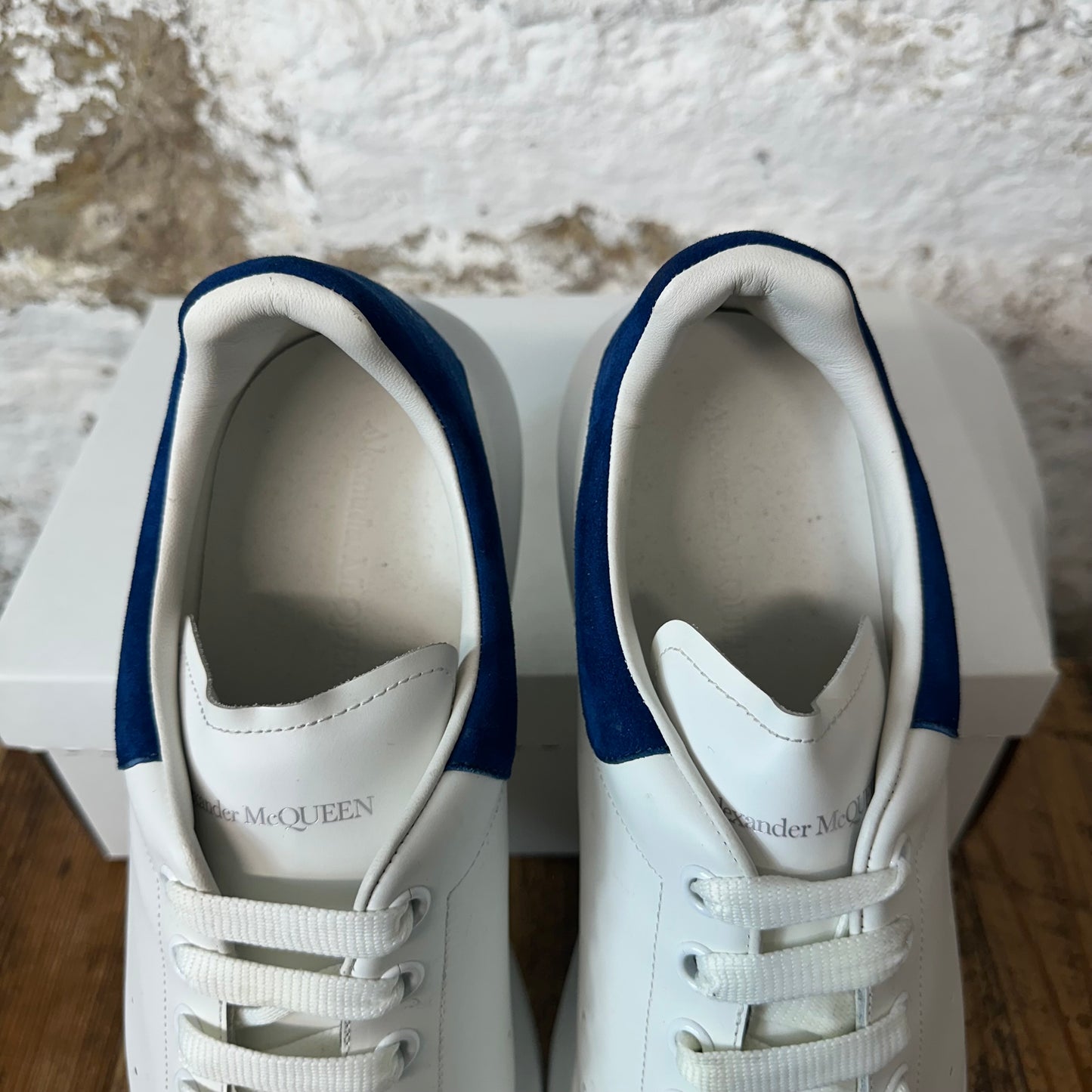 Alexander Mcqueen Blue Tab White Sneaker Sz 15 (48) No Box