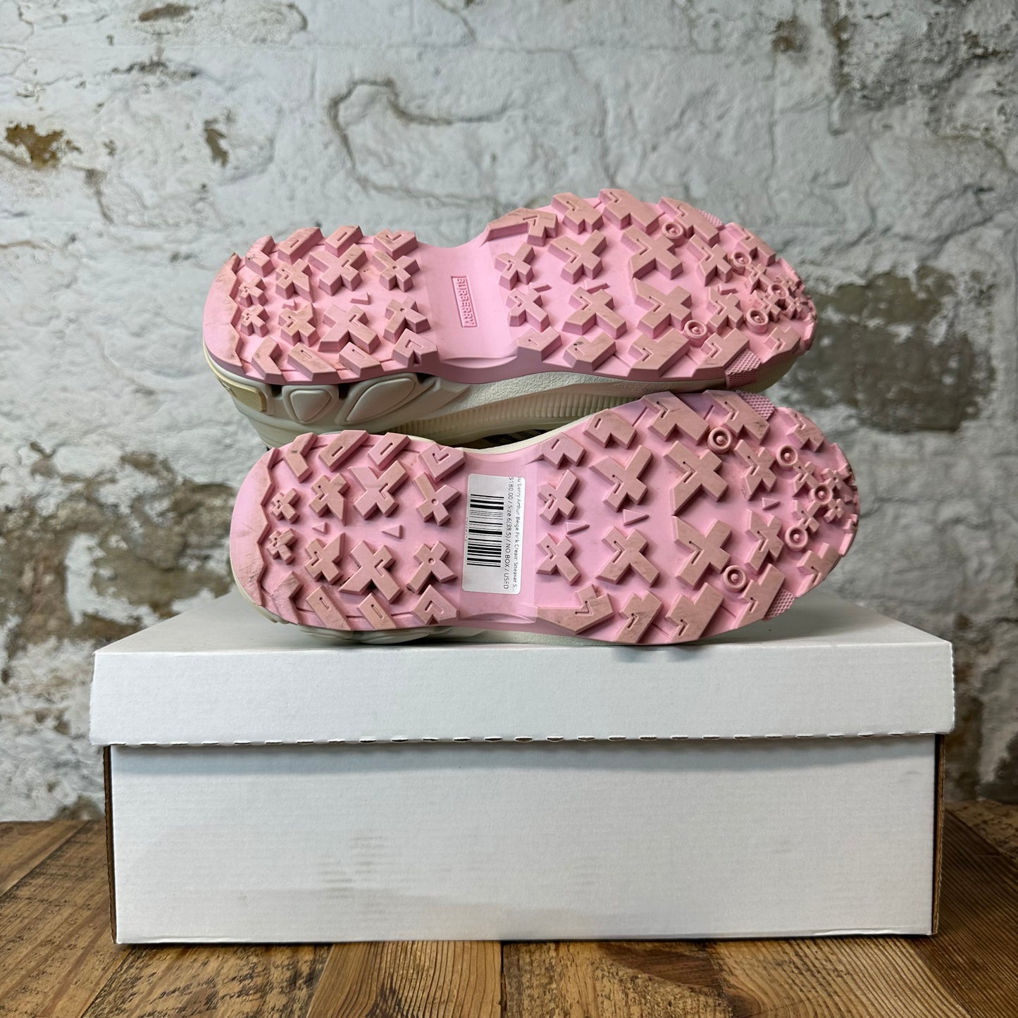 Burberry Arthur Beige Pink Cream Sneaker Sz 6 (38.5)