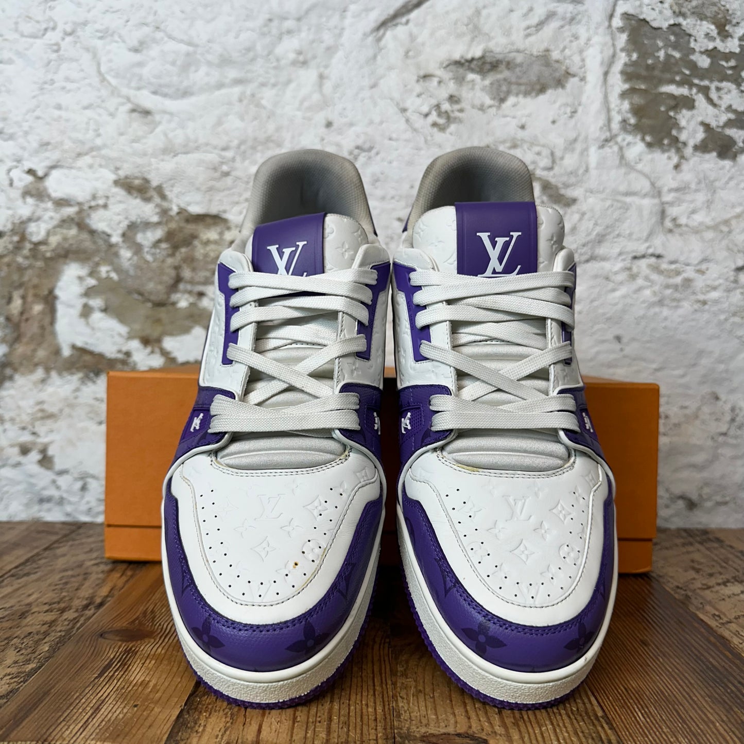 Louis Vuitton Purple White Trainer Sneaker Sz 10.5 (9LV)