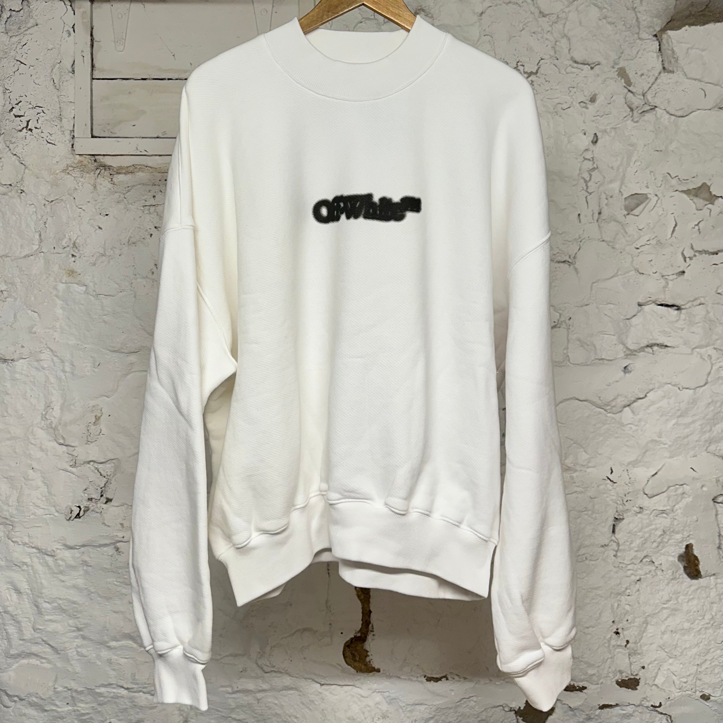 Off White Chest Spellout White Crewneck Sz XL