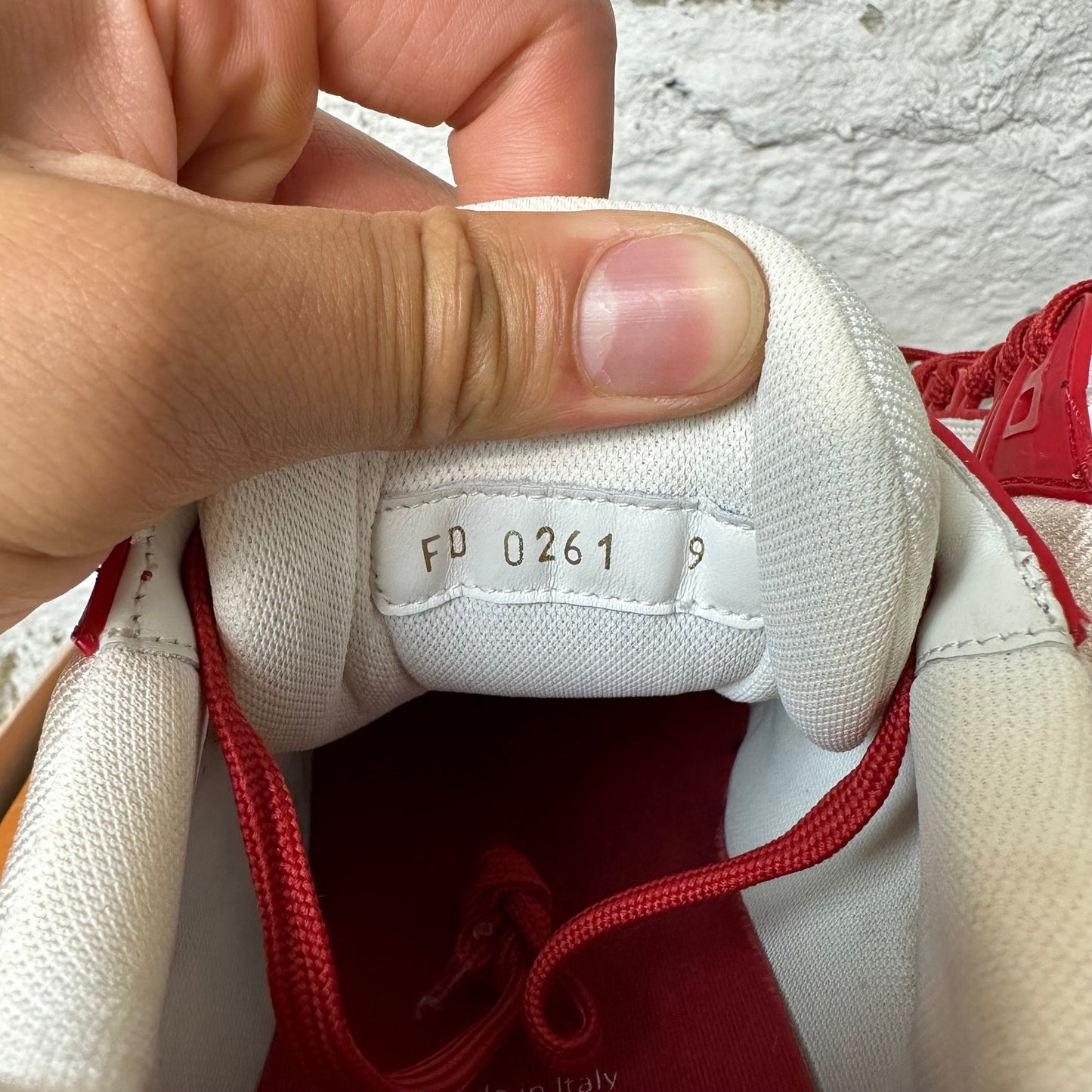 Louis Vuitton Red White Trainer Sz 10.5 (9LV)
