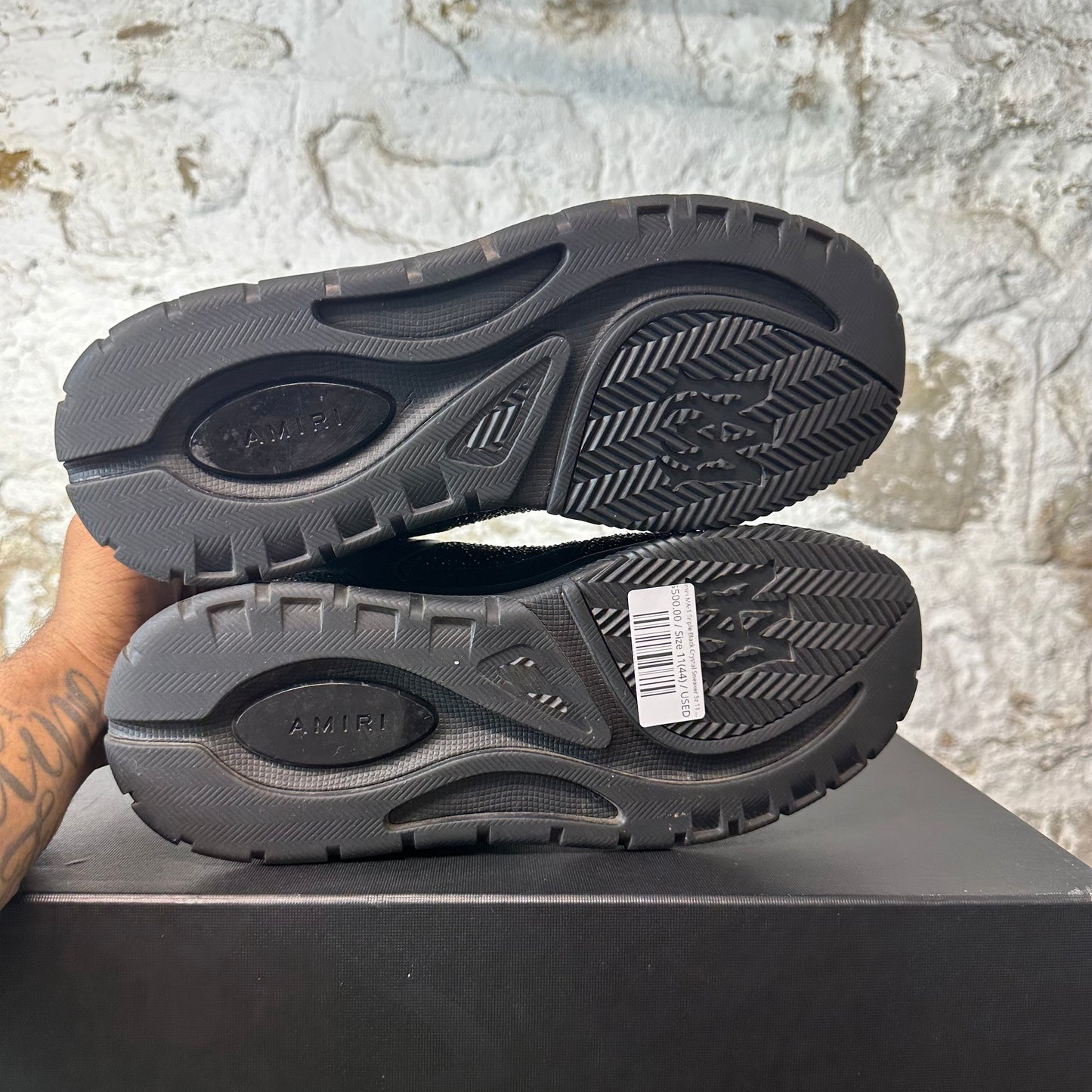 Amiri MA-1 Triple Black Crystal Sneaker Sz 11 (44)