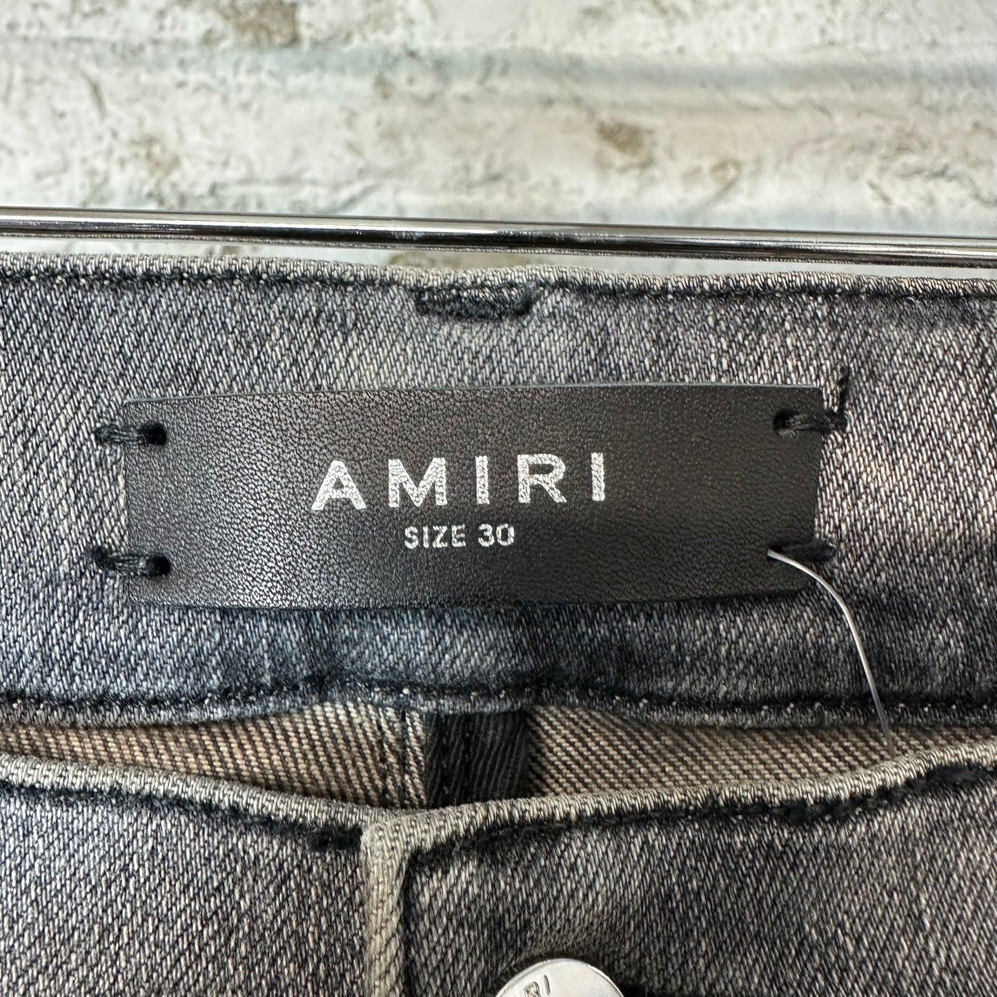 Amiri Army Stencil Grey Denim Jeans Sz 30