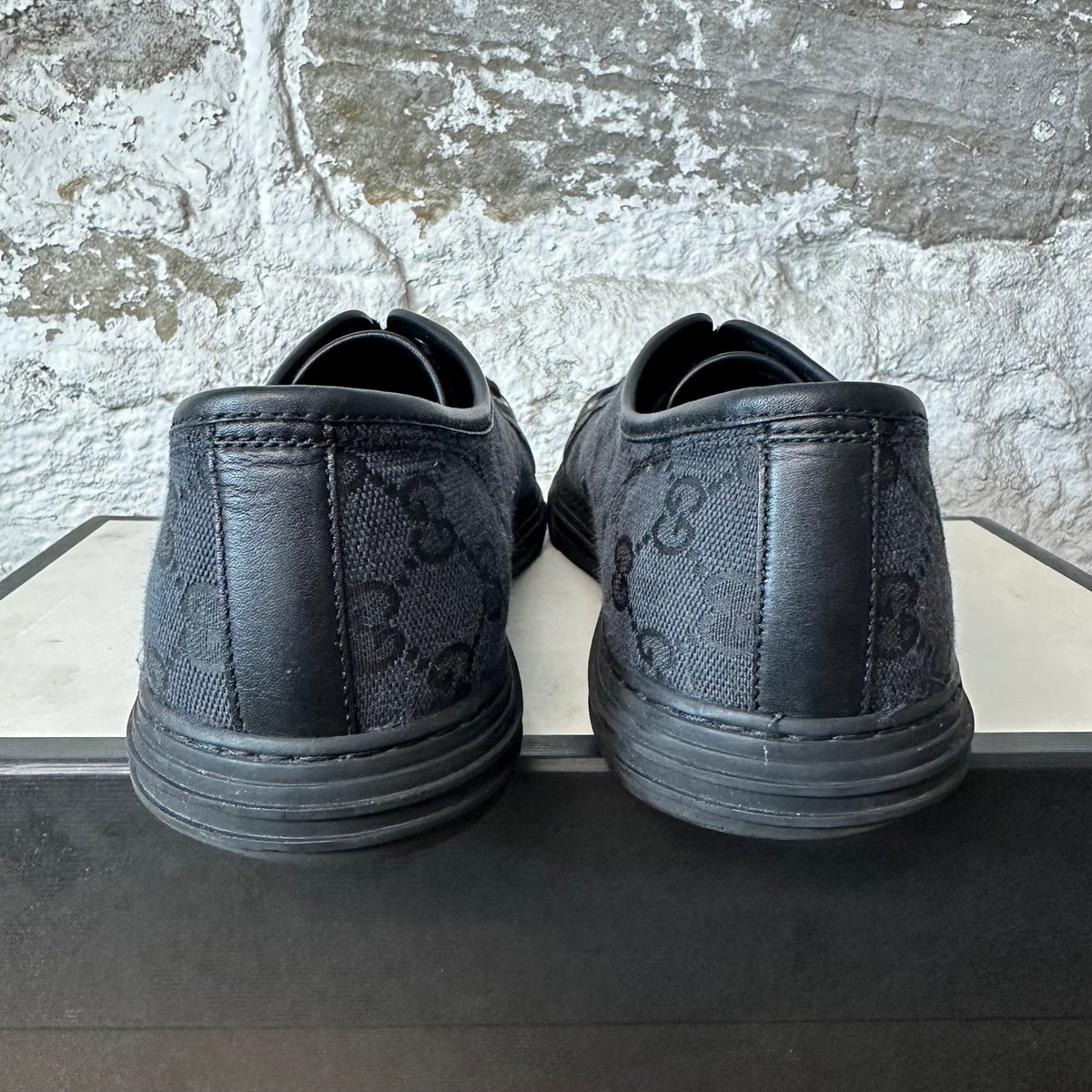 Gucci GG Monogram Black Sneaker Sz 9.5