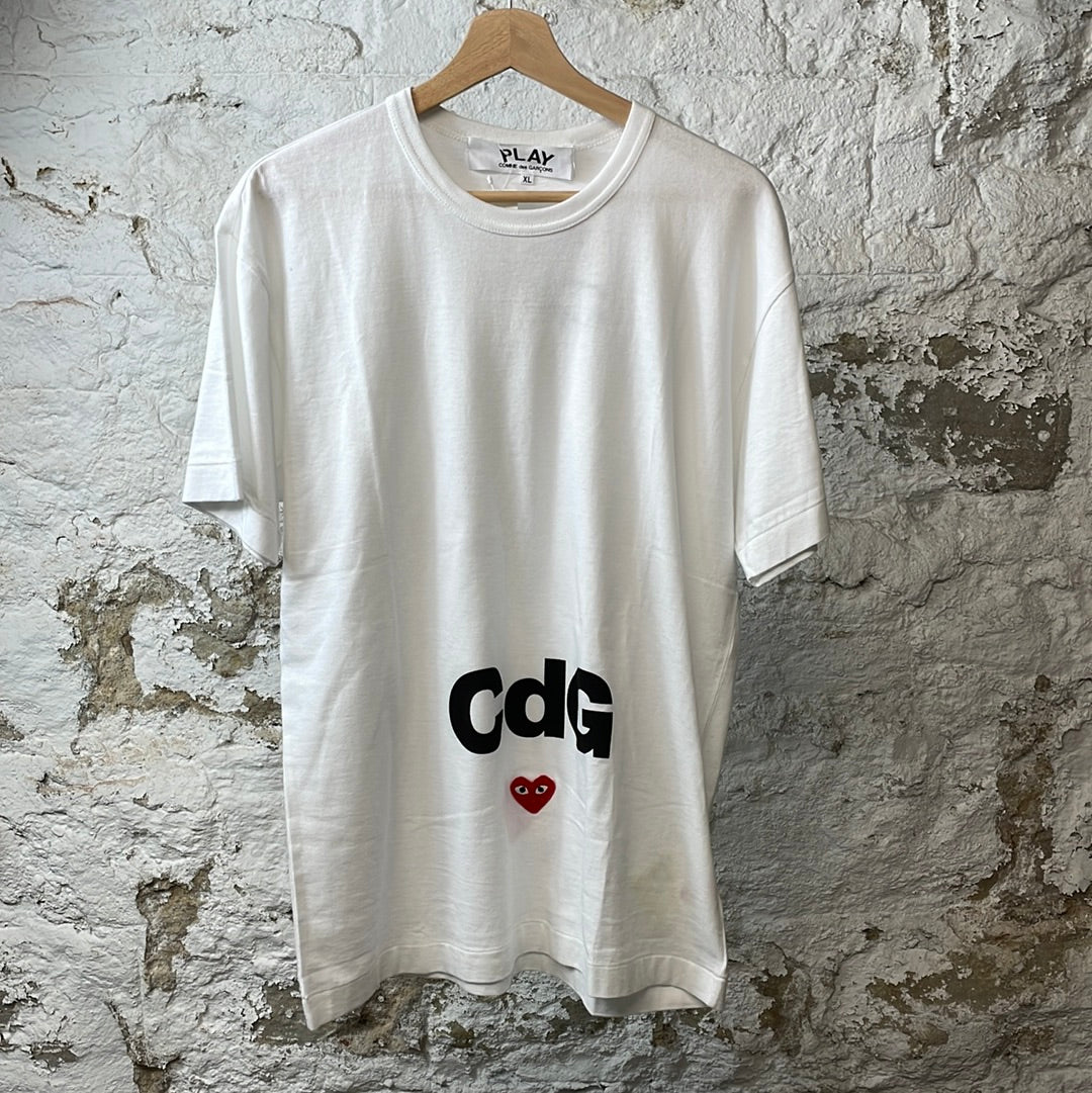 CDG Black Spell White T-Shirt Sz XL DS