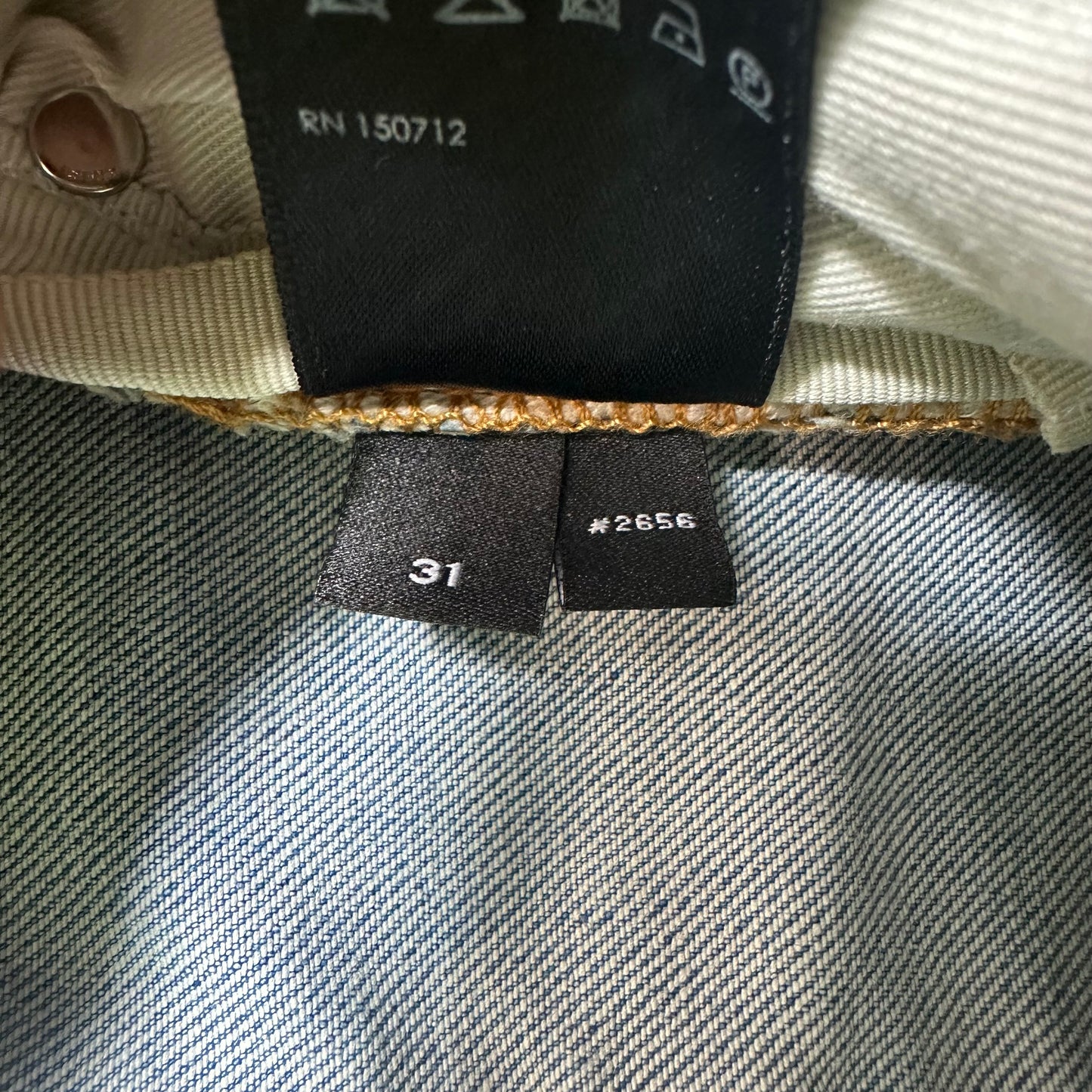 Amiri MX2 Multicolor Flannel Blue Denim Jeans Sz 31