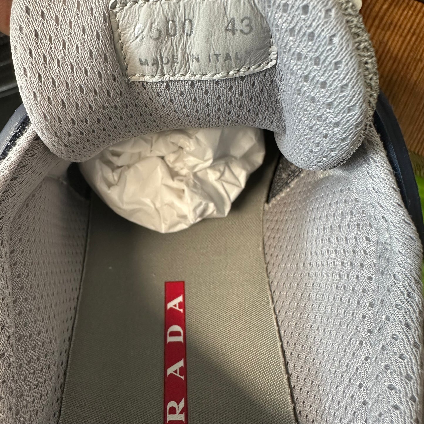 Prada Americas Cup Navy Rubber Grey Sneaker Sz 10 (43)