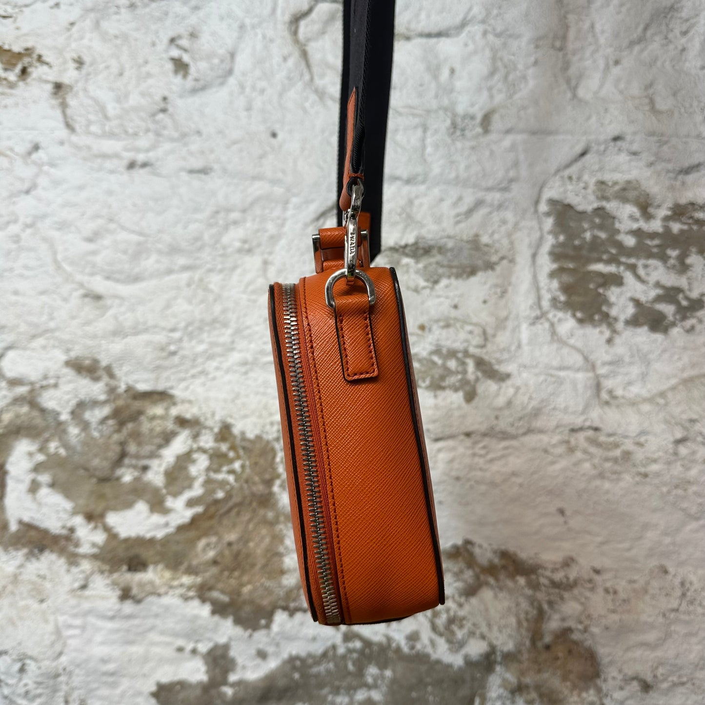 Prada Brique Saffiano Leather Orange Crossbody Bag