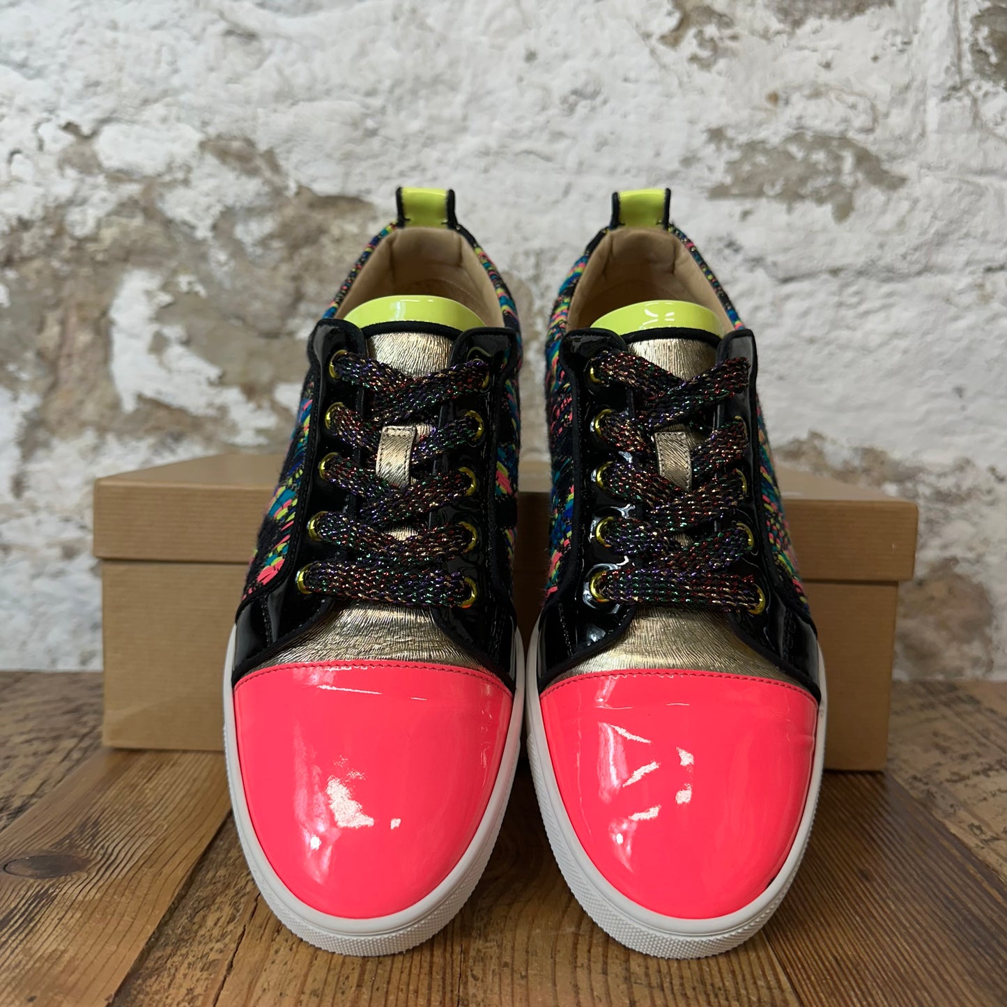 Christian Louboutin Multicolor Pink Yellow Sneaker Sz 5 (37)