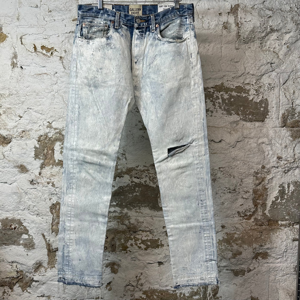 Gallery Department Artifact White Painted Blue Denim Jeans Sz 32