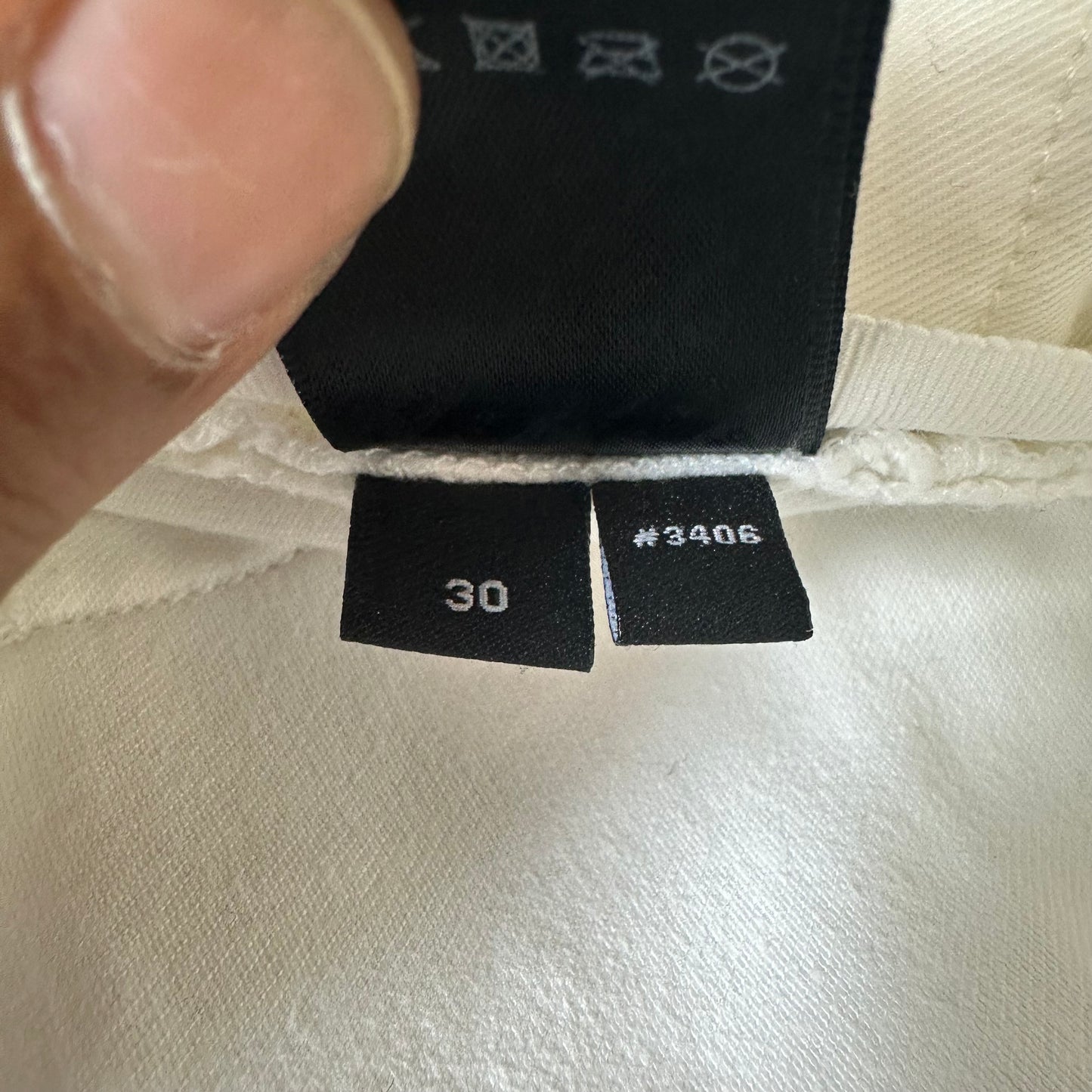 Amiri MX1 White Leather White Denim Jeans Sz 30