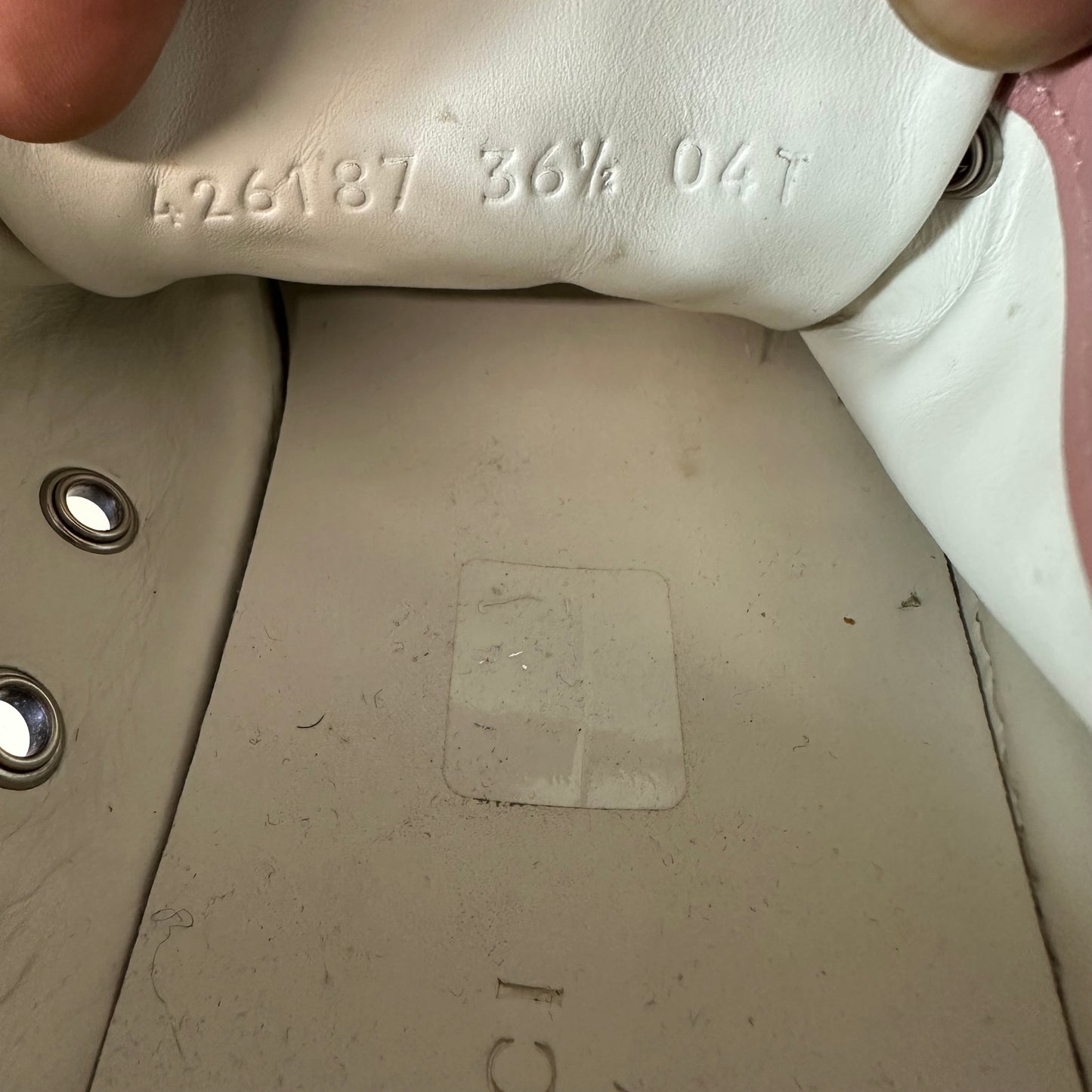 Gucci Pink Monogram White Sneaker Sz 4.5 (36.5)