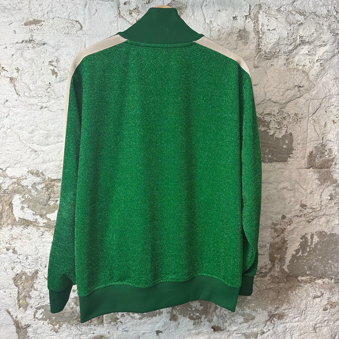 Palm Angels Green Glitter Track Jacket Sz XXL